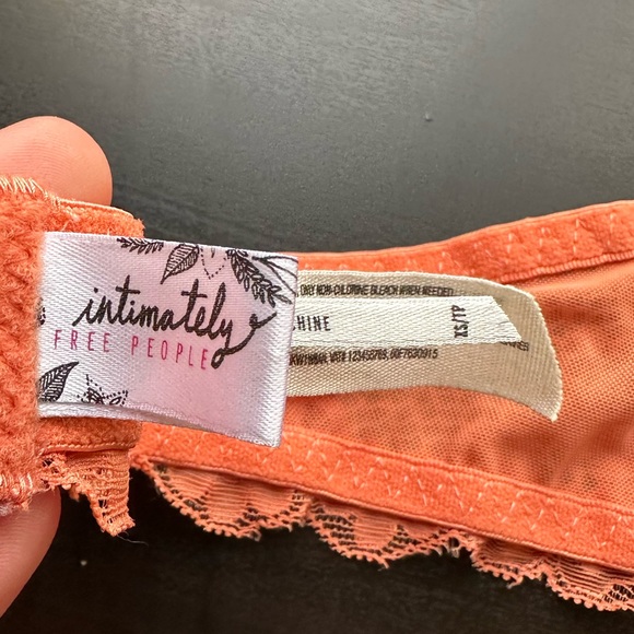 Intimately Free People Coral Orange Halter Floral Print Lace Bralette Size XS - Picture 8 of 8